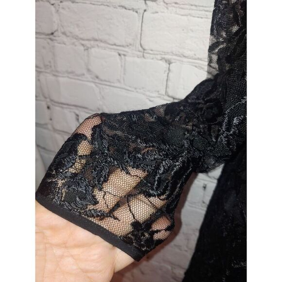 Miss Ashlee VINTAGE Women's Size 8 Black Lace Gown - Picture 6 of 12